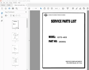 Dana Spicer Off C273-403 Service Parts Manual PN 293551 PDF