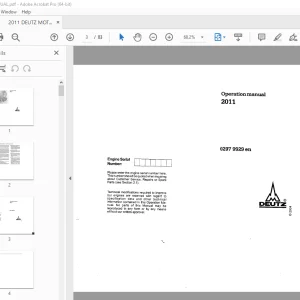 Deutz 2011 Motor Operation Manual 0297 9929 - PDF DOWNLOAD 