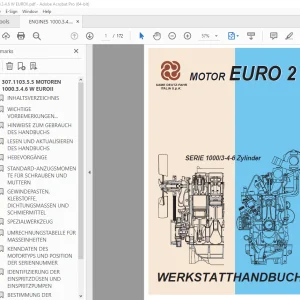 Deutz-FAHR MOTOR EURO 2 SERIE 1000 3-4-6 Zylinder WERKSTATTHANDBUCH PDF