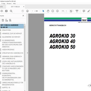 Deutz Fahr AGROKID 30 AGROKID 40 AGROKID 50 WERKSTATTHANDBUCH PDF