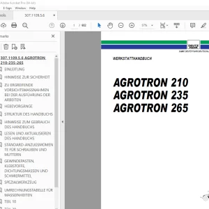 Deutz Fahr AGROTRON 210 AGROTRON 235 AGROTRON 265 WERKSTATTHANDBUCH PDF