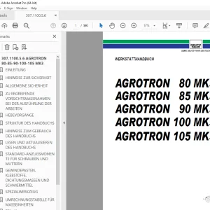 Deutz Fahr AGROTRON 80 MK3 85 MK3 90 MK3 100 MK3 105 MK3 WERKSTATTHANDBUCH PDF