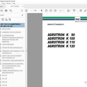 Deutz Fahr AGROTRON K90 K100 K110 K120 WERKSTATTHANDBUCH PDF