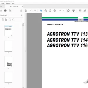Deutz Fahr AGROTRON TTV 1130 TTV 1145 TTV 1160 WERKSTATTHANDBUCH PDF