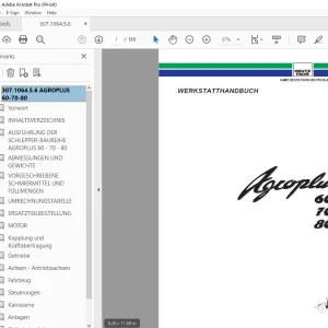 Deutz Fahr Agroplus 60 70 80 WERKSTATTHANDBUCH - PDF DOWNLOAD 
