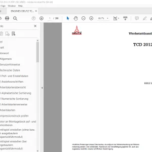 Deutz Fahr TCD 2012 2V WERKSTATTHANDBUCH 0312 1975 PDF  
