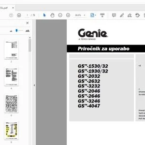 GENIE GS-1530/32 GS-1930/32 GS-2032 GS-2632 GS-3232 GS-2046 GS-2646 GS-3246 GS-4047 Priročnik za uporabo - PDF DOWNLOAD