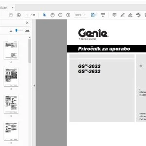 GENIE GS-2032 GS-2632 Priročnik za uporabo 1000034SLGT - PDF DOWNLOAD