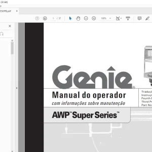 Genie AWP Super Series Manual do operador 145356PB -  PDF DOWNLOAD