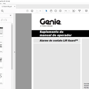 Genie Alarme de contato Lift Guard™ Suplemento do manual do operador 1278541GTPB - PDF