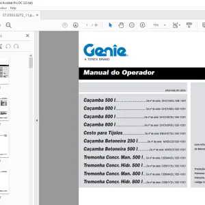 Genie Caçamba 500 l Caçamba 800 l Manual do operador 57.0303.5272 - PDF DOWNLOAD