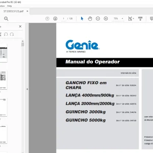 Genie GANCHO FIXO em CHAPA Manual do operador 57.0303.5123 - PDF DOWNLOAD