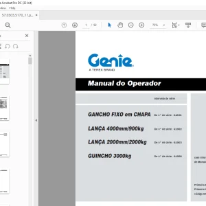 Genie GANCHO FIXO em CHAPA Manual do operador 57.0303.5170 - PDF DOWNLOAD