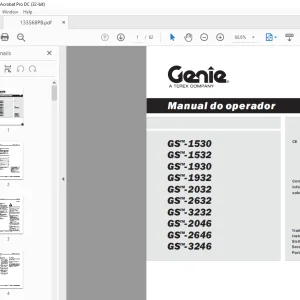 Genie GS -1530 GS -1532 Manual do operador 133568PB - PDF DOWNLOAD