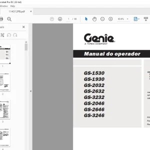 Genie GS-1530 GS-1930 GS-2032 GS-2632 Manual do operador 114312PB - PDF DOWNLOAD