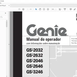 Genie GS-2032 GS-2632 GS-2046 GS-2646 GS-3246 Manual do operador 46281PB - PDF