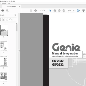 Genie GS-2032 GS-2632 Manual do operador 1000033PB - PDF DOWNLOAD