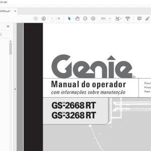 Genie GS-2668RT GS- 3268RT Manual do operador 1000189PB -  PDF DOWNLOAD