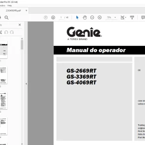 Genie GS-2669RT GS-3369RT GS-4069RT Manual do operador 230495PB  - PDF DOWNLOAD