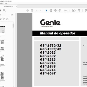Genie GS™-1530/32 GS™-1930/32 Manual do operador 1278042PBGT  - PDF DOWNLOAD