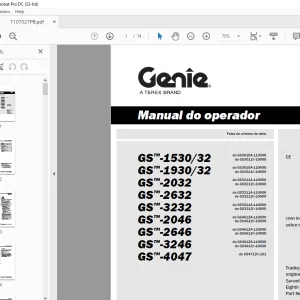 Genie GS™-1530/32 GS™-1930/32 Manual do operador T107027PBGT -  PDF DOWNLOAD