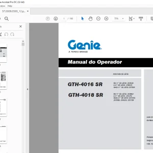 Genie GTH-4016 SR GTH-4018 SR Manual do operador 57.0009.0593 - PDF