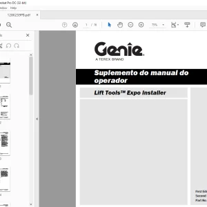 Genie Lift Tools™ Expo Installer Suplemento do manual do operador - PDF DOWNLOAD