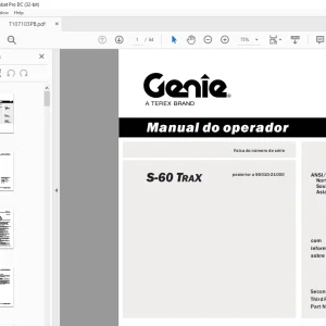 Genie S-60 TRAX Manual do operador T107103PB  - PDF DOWNLOAD