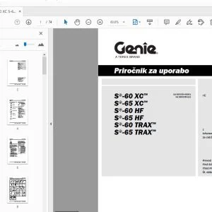 Genie S-60 XC S-65 XC S-60 HF S-65 HF S-60 TRAX S-65 TRAX Priročnik za uporabo - PDF