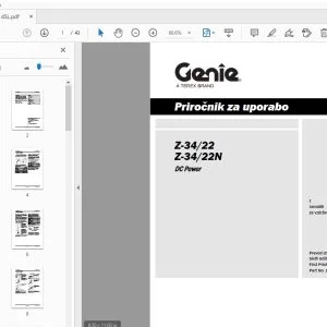 Genie Z-34/22 Z-34/22N DC Power Priročnik za uporabo - PDF DOWNLOAD