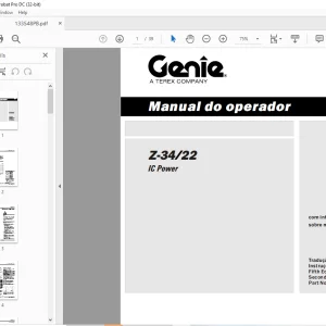 Genie Z-3422 IC Power Manual do operador 133548PB - PDF DOWNLOAD