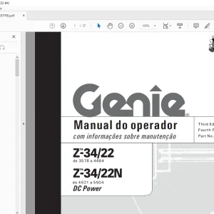 Genie Z-34/22 Z-34/22N DC Power Manual do operador 82597PB - PDF DOWNLOAD