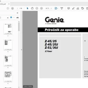 Genie Z-45/25 CE Z-45/25J Z-51/30J IC Power Priročnik za uporabo - PDF DOWNLOAD