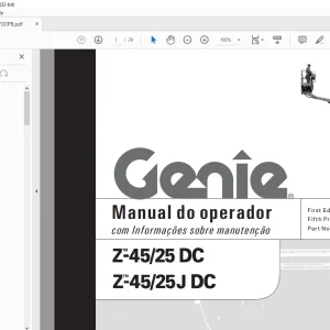 Genie Z-45/25 DC Z-45/25J DC Manual do operador 52700PB - PDF DOWNLOAD