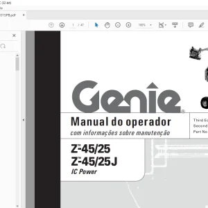Genie Z-45/25 Z-45/25J IC Power Manual do operador 110015PB - PDF DOWNLOAD