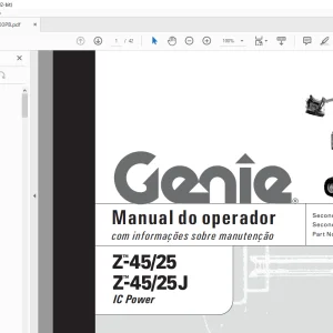 Genie Z-45/25 Z-45/25J IC Power Manual do operador 82600PB -  PDF DOWNLOAD