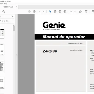 Genie Z-60/34 Manual do operador 133541PB - PDF DOWNLOAD