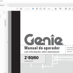 Genie Z-80/60 Manual do operador 82258PB - PDF DOWNLOAD