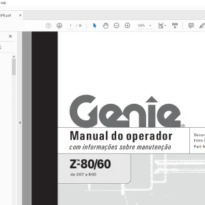 Genie Z-8060 Manual do operador 82578PB  - PDF DOWNLOAD