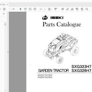 Iseki Garden Tractor SXG323H7 SXG326H7 Parts Manual - PDF DOWNLOAD
