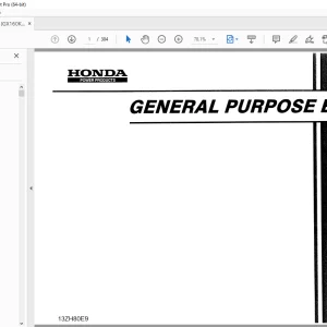 Iseki Honda Engine GX160K1 & GX160K1(Propane Engine)Parts Manual  PDF