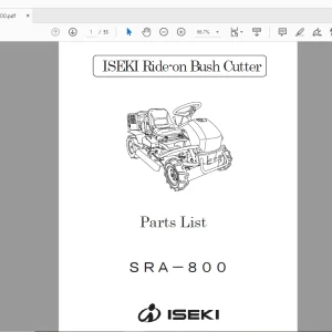 Iseki Ride Bush Cutter SRA-800 Parts Manual - PDF DOWNLOAD