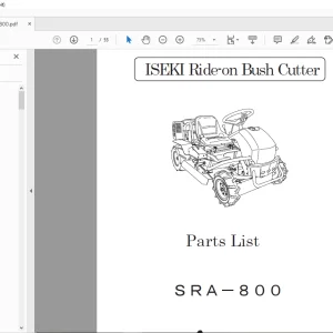 Iseki Ride Bush Cutter SRA800 Parts Manual - PDF DOWNLOAD