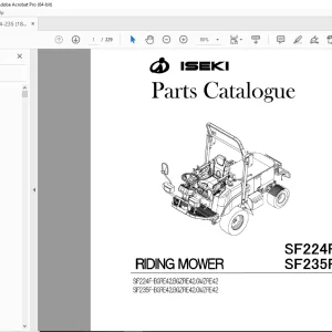 Iseki Riding Mower SF224F SF235F Parts Manual PDF DOWNLOAD