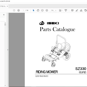Iseki Riding Mower SZ330 Parts Manual - PDF DOWNLOAD