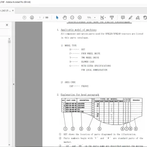 Iseki SFH220SFH240 Parts Manual PDF DOWNLOAD