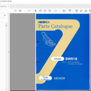 Iseki SW519 Mower Parts Manual - PDF DOWNLOAD