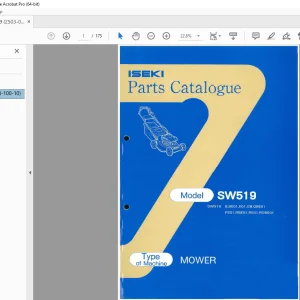 Iseki SW519 Mower Parts Manual  PDF