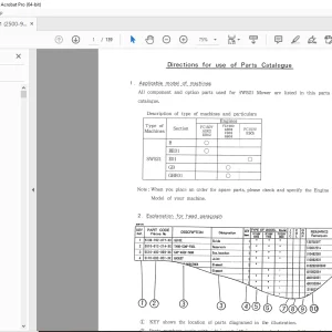 Iseki SW521 Mower Parts Manual - PDF DOWNLOAD