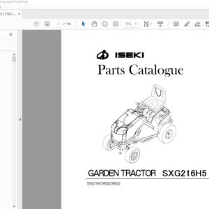 Iseki SXG216H5 Garden Tractor Parts Manual - PDF DOWNLOAD